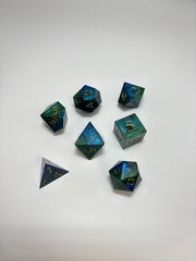 Green and Blue Dual Set of 7 Dice